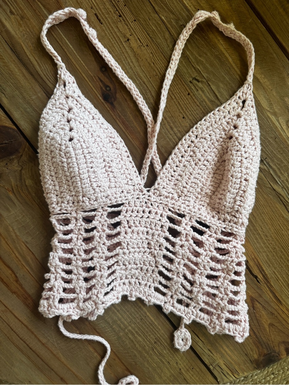 Hand Crochet Pink Top